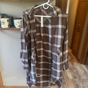 WomenBrown Plaid Shirt dress